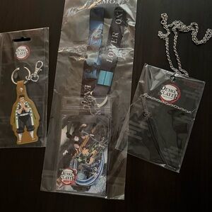 Demon Slayer Lanyard, necklace, and Keychain Set